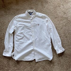 •White Polo long sleeve button down